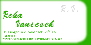 reka vanicsek business card